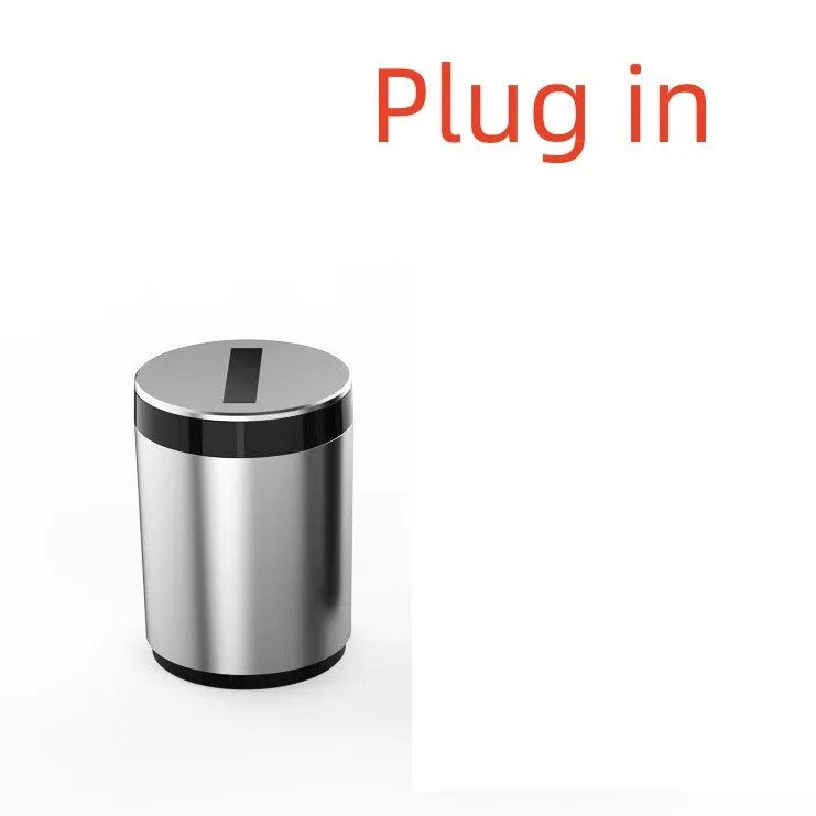 Silver induction ashtray with automatic opening lid for car and home use