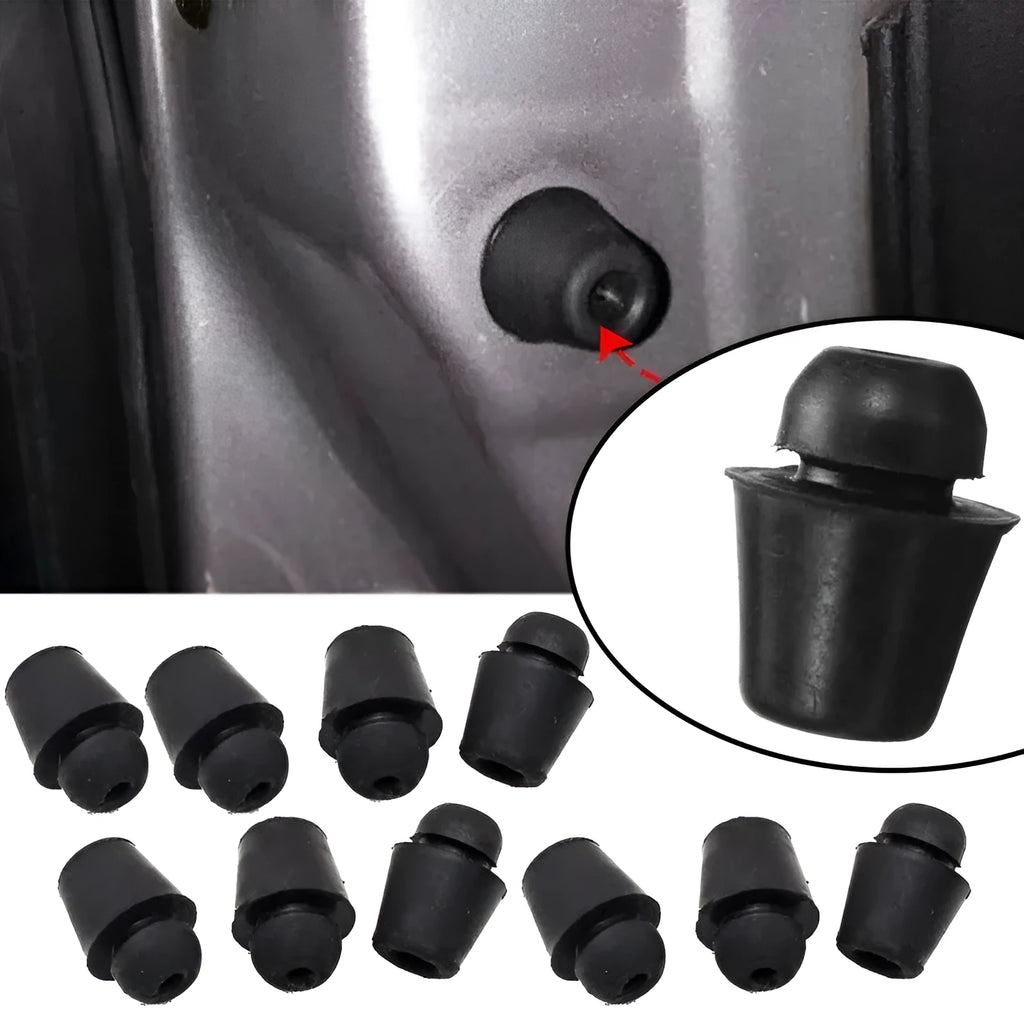 10 black rubber automobile buckle clips for machine cover and trunk shock absorption applications