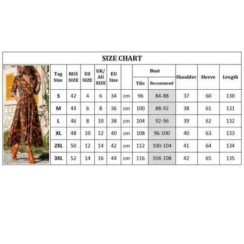 Women's vintage-style chiffon dress with V-neck, high waist, and printed A-line skirt.