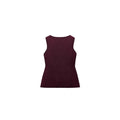 Slim-fit dark red viscose vest with gold buttons and a 3D textured pattern.