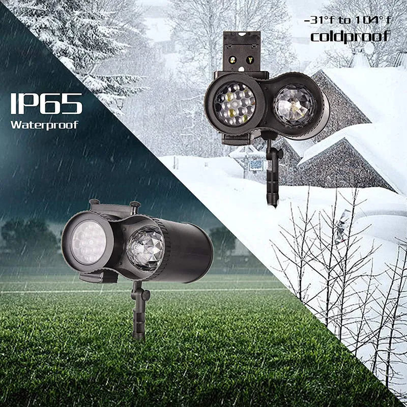 Outdoor waterproof double tube animated water pattern LED light with pattern cards