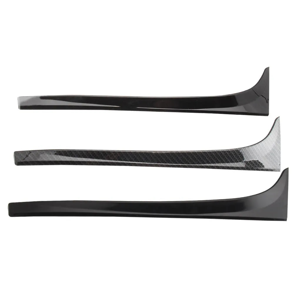 Glossy black ABS plastic rear window spoiler wing for Volkswagen Golf 7 MK7, shown with mounting tape.