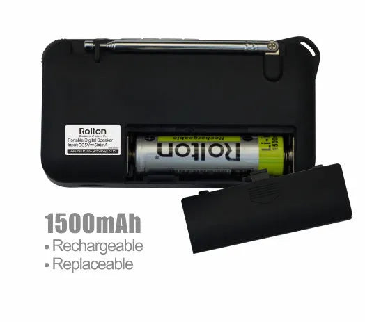 Rolton W405 compact portable FM radio speaker with MP3 player and LED display