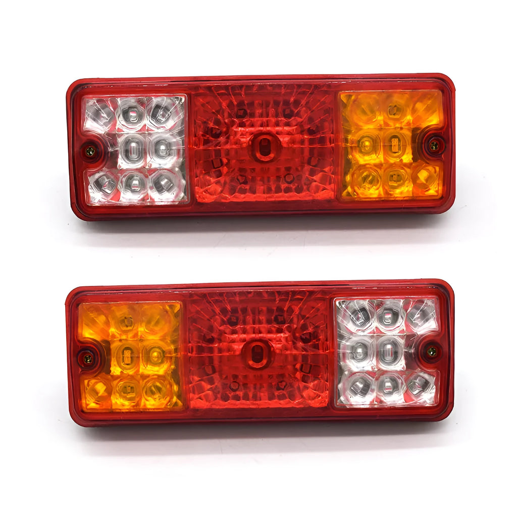 Black shell semi-closed taillight for electric tricycles, 200mm by 70mm.