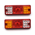 Black shell semi-closed taillight for electric tricycles, 200mm by 70mm.