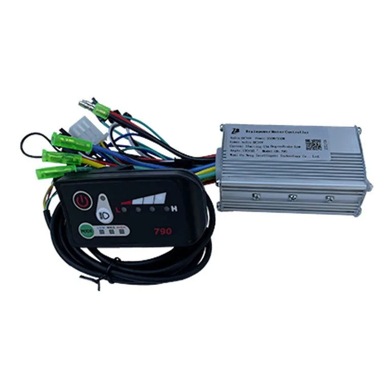 6-tube electric bicycle scooter controller showing 24V 36V 48V 250-350W specifications and connection terminals