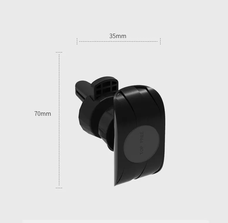 Glory black car phone holder mounted on a vehicle air vent holding a smartphone