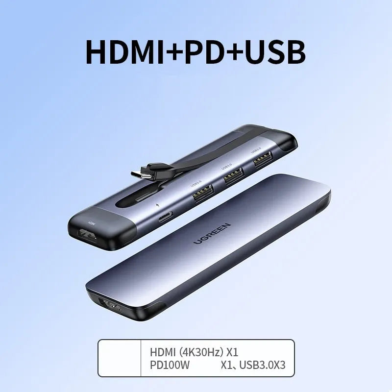 Compact dock expansion USB adapter with multiple ports including HDMI and USB 3.0