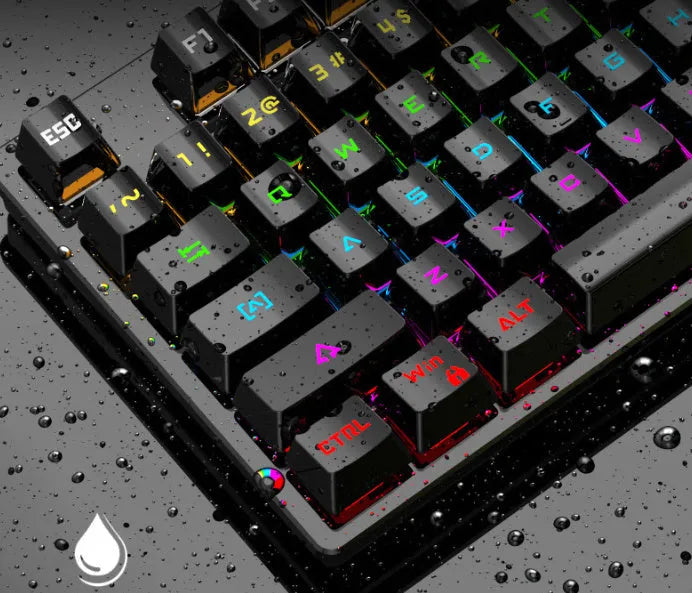 Punk gradient wired mechanical keyboard, ABS body, 350x130x35mm, shown in BlackBerry, fog Blue, Green Purple, Moonlit Night and Twilight Purple.