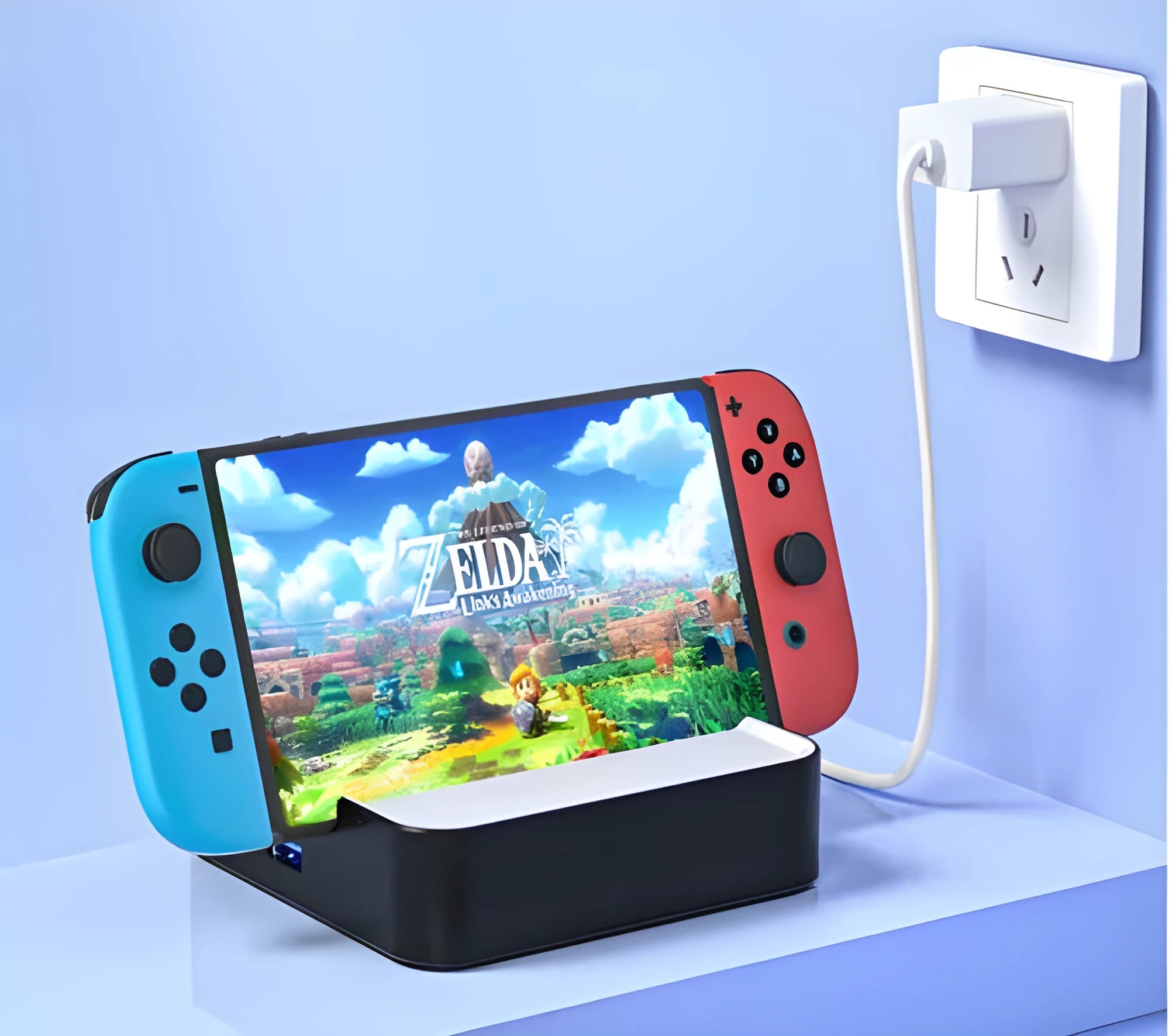 Black game console adapter with aluminium alloy housing showing HDMI port and Type-C charging connection