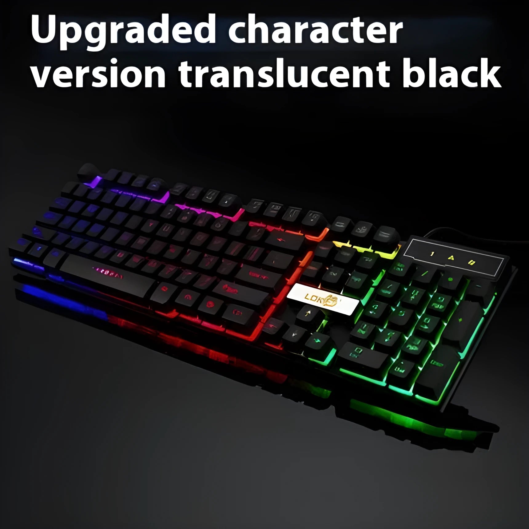 Glowing USB cable for gaming keyboards with LED illumination along 2-metre length in white and black colour options