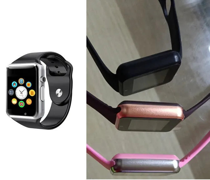 A1 Smart Watch Android compatible device with Bluetooth and GSM SIM card slot in eight colour options