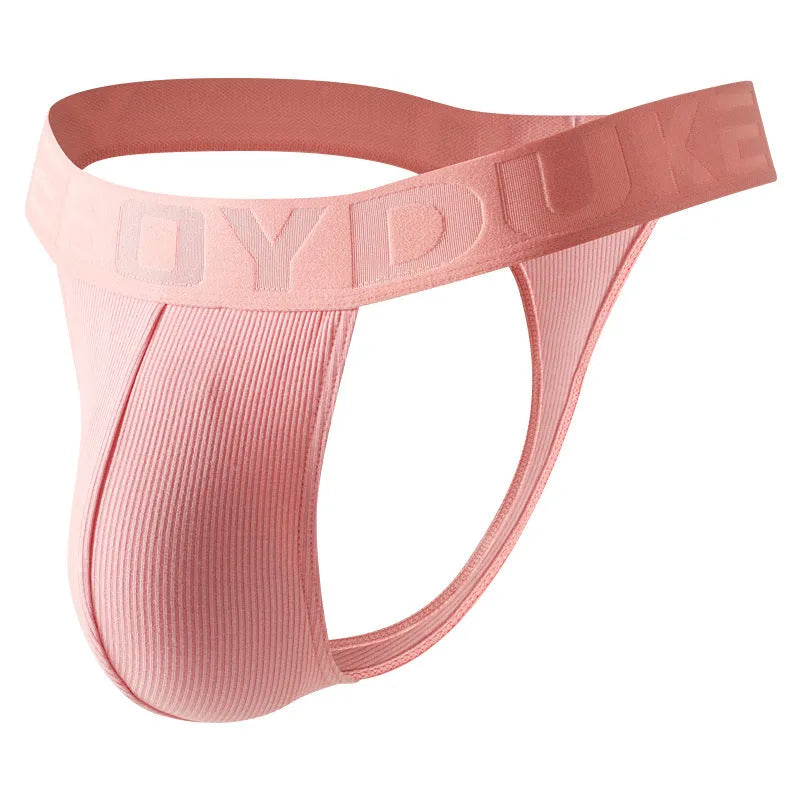 Men's viscose T-back briefs, mid waist, hip lifting, solid colours, sizes M-2XL