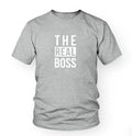 Men's loose fit round neck T-shirt with a printed graphic design on the front, shown in a grey colour.
