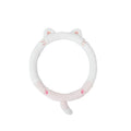 Plush car steering wheel cover with embroidered cartoon animal design for winter driving