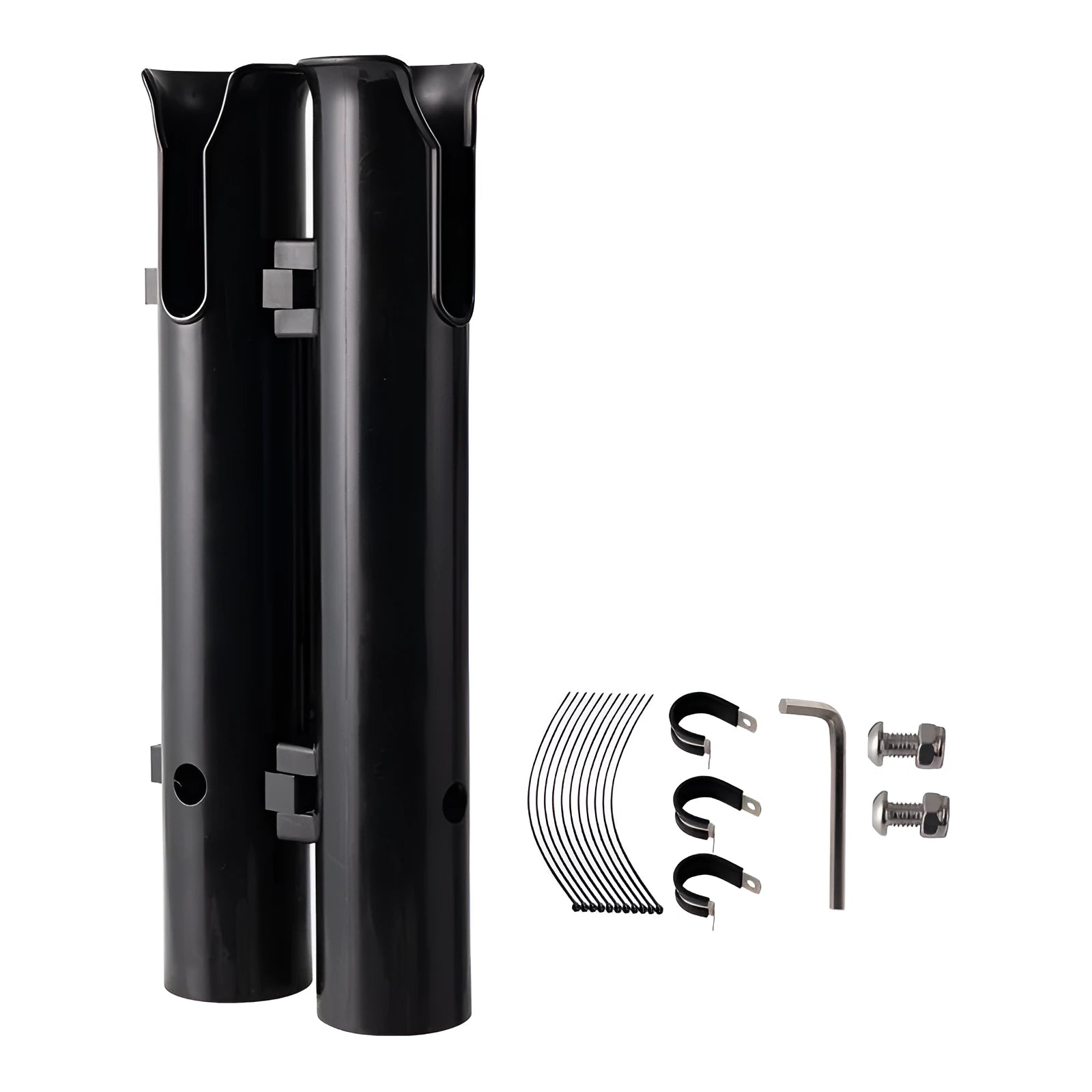 Carbon-fibre reinforced plastic fishing rod rack for motorcycle and electric bicycle mounting with double-layer rod frame