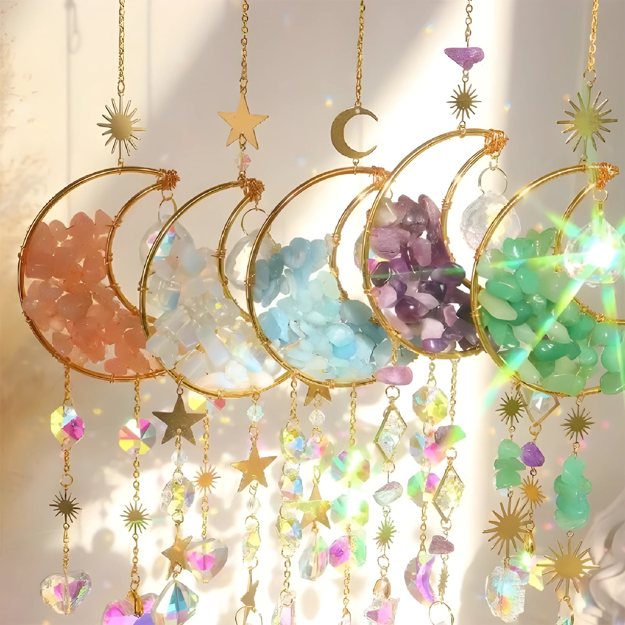 K9 crystal moon pendant car accessory with 420mm hanging length