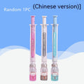 Creative vaccine pen design gel pen with 0.5mm black refill, 15.7cm plastic novelty writing instrument