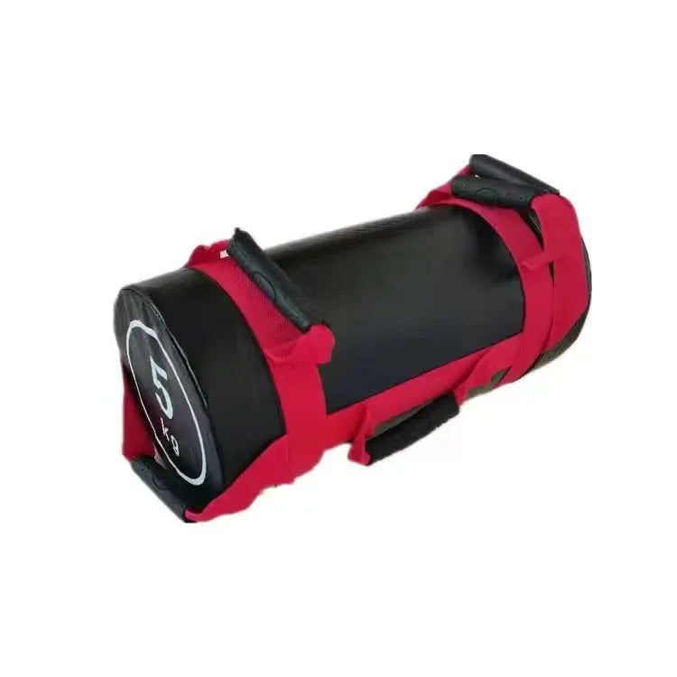 White PVC fitness training sandbag for weight lifting and physical conditioning exercises