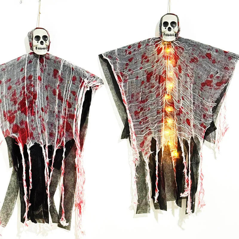 Plastic blood-dyed luminous skull hanging ghost Halloween decoration ornament