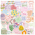 Motivational statement stickers, 50 self-adhesive Danish pink decals, 4-6cm, graffiti cartoon cute patterns.