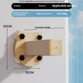 Space capsule shaped cat scratching post with sisal rope, mounted on a wall with a suction cup.