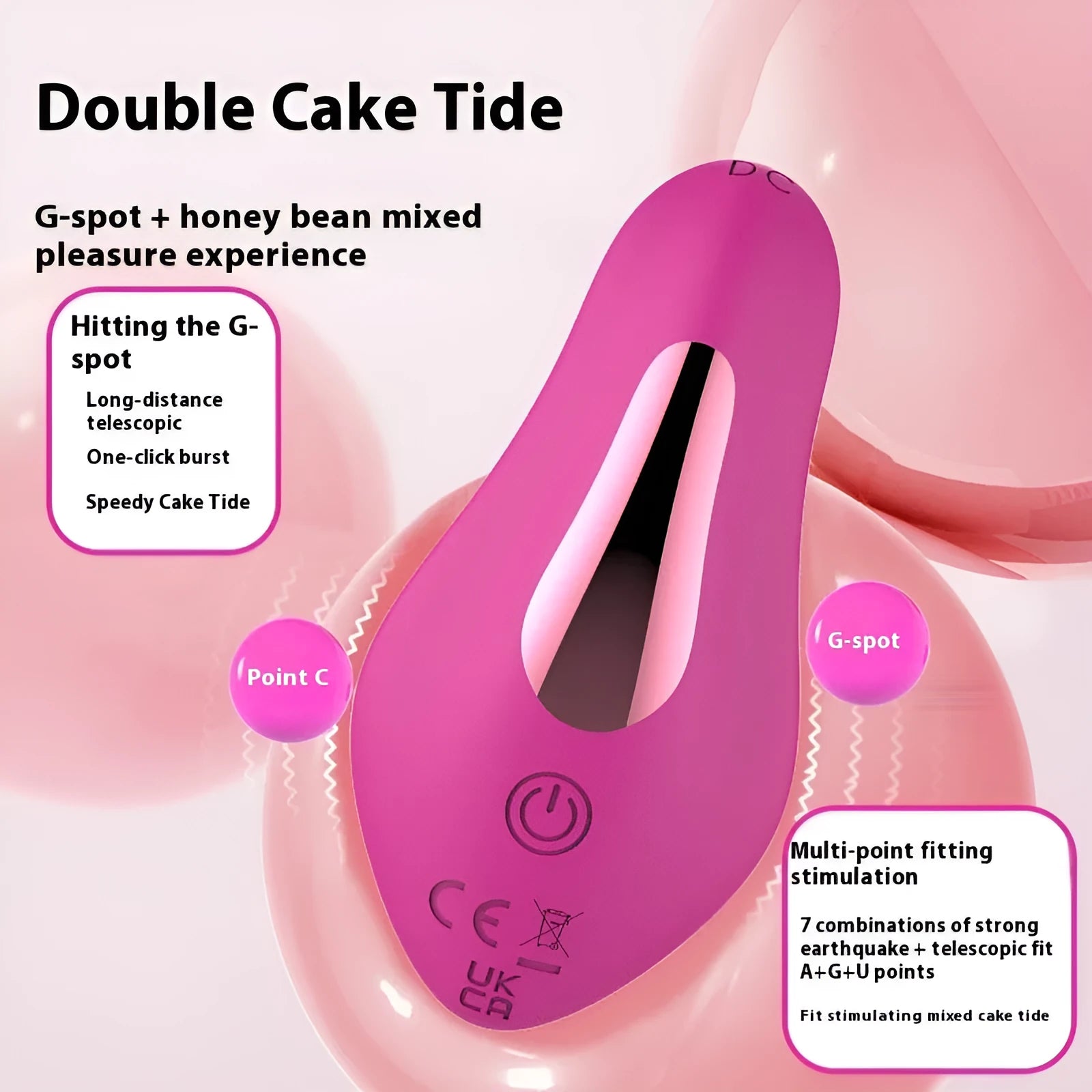 Rose red APP remote control wearable female massager with cute butterfly design on a white background.