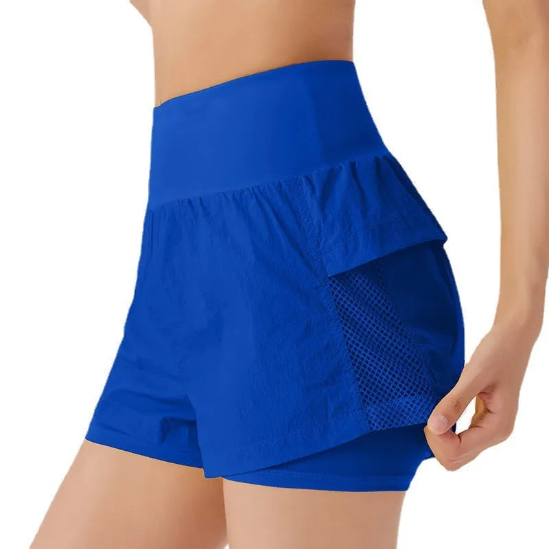 Women's cotton blend fitness shorts in loose casual style with quick-drying fabric