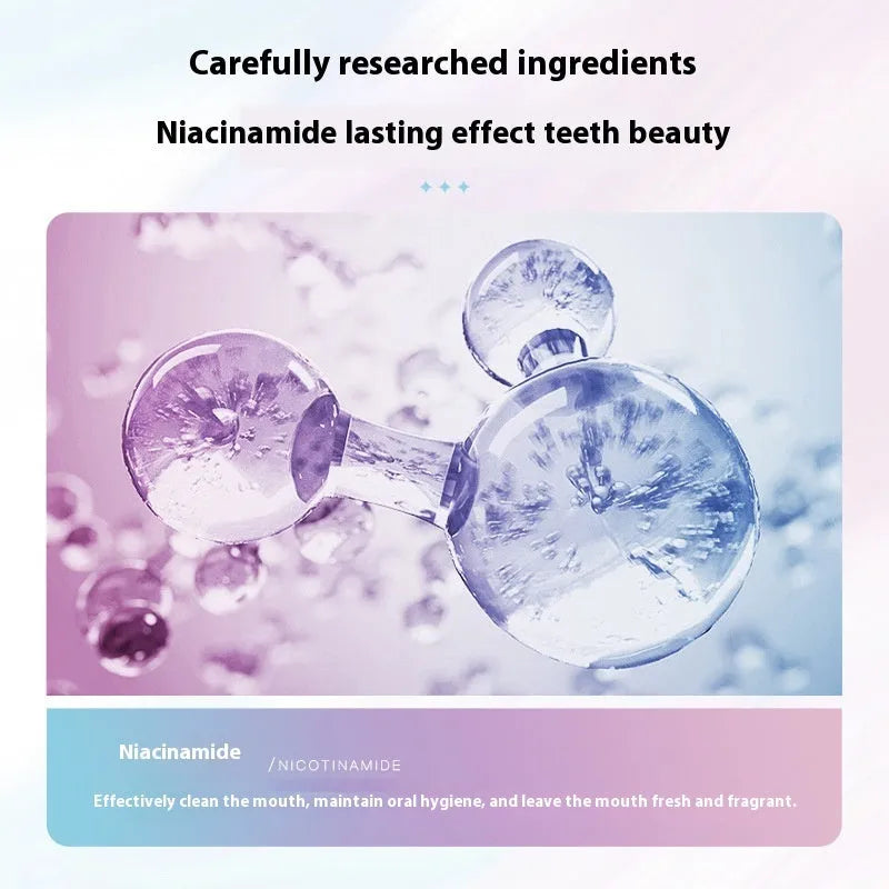 Nicotinamide dazzling white toothpaste tube with 100g net content for adult oral care