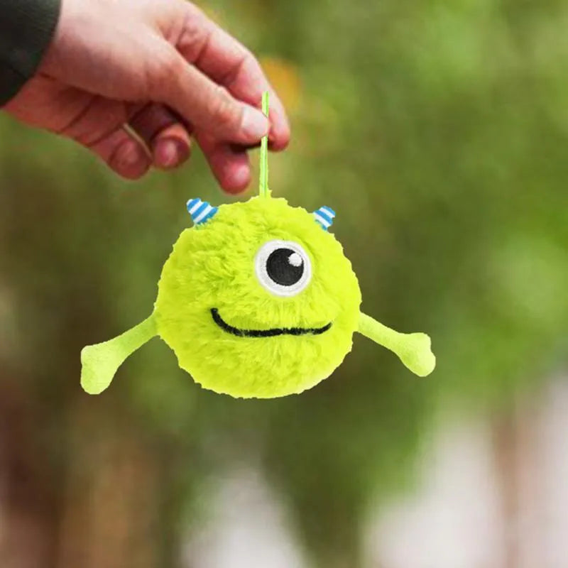 Green interactive dog teething toy ball with sound for puppies, 12cm diameter soft chew ball