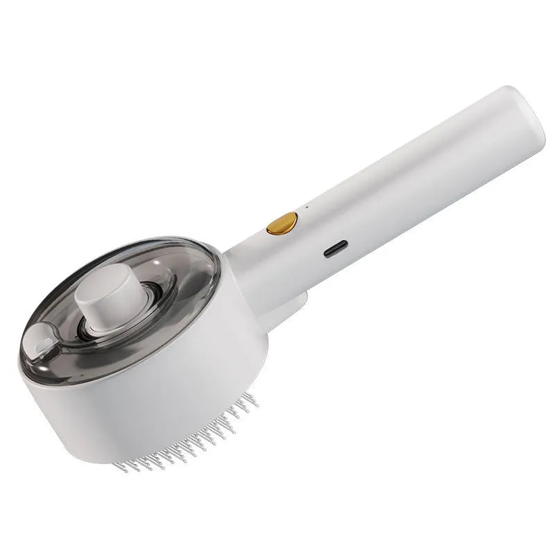Ceramic white pet grooming brush with spray mist function and UV sterilisation light