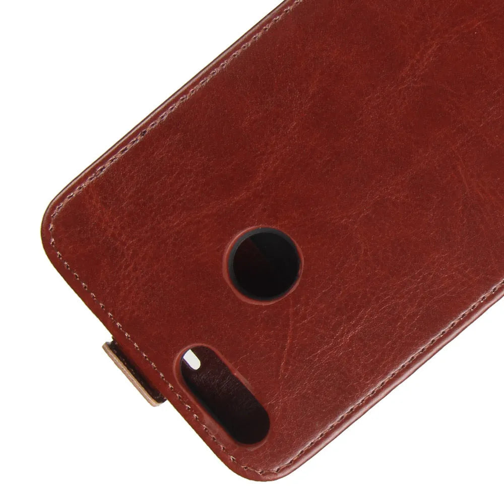 Honor 7X leather wallet phone case with card slots in business style with crazy horse pattern texture
