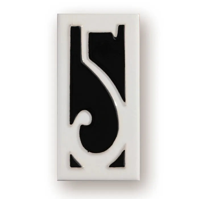 Handmade retro enamel art ceramic doorplate showing number design options on a 76mm by 152mm plate.