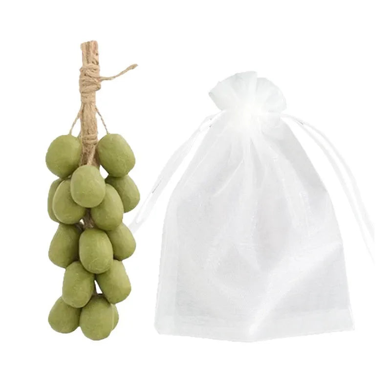 Grape handmade soap bar 120g in packaging with black grape, green grape, purple grape and litchi options