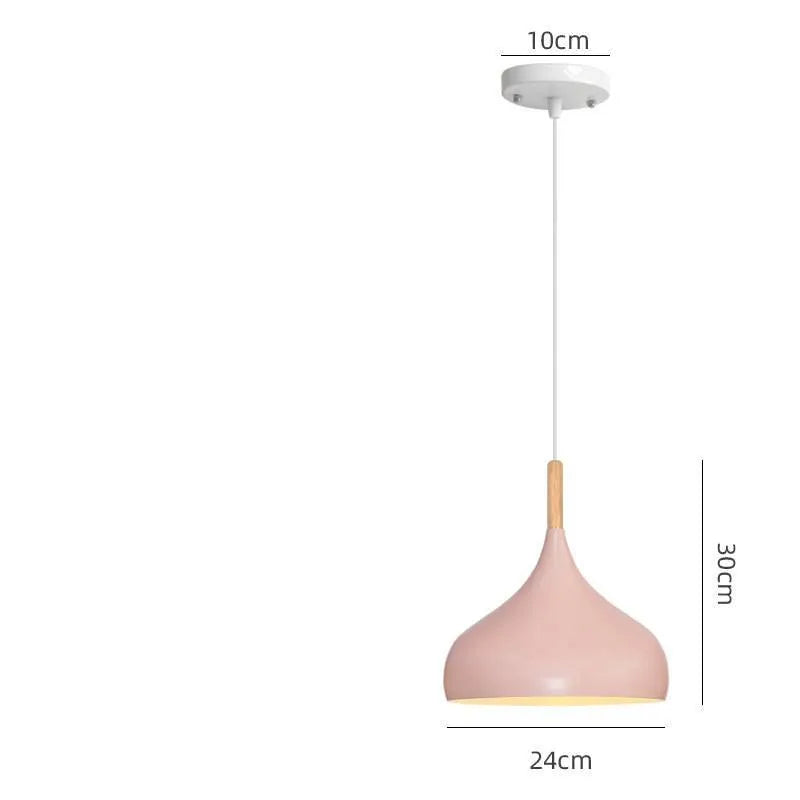 Adjustable zinc alloy pendant lamp in modern simple style with aluminium body and six colour options