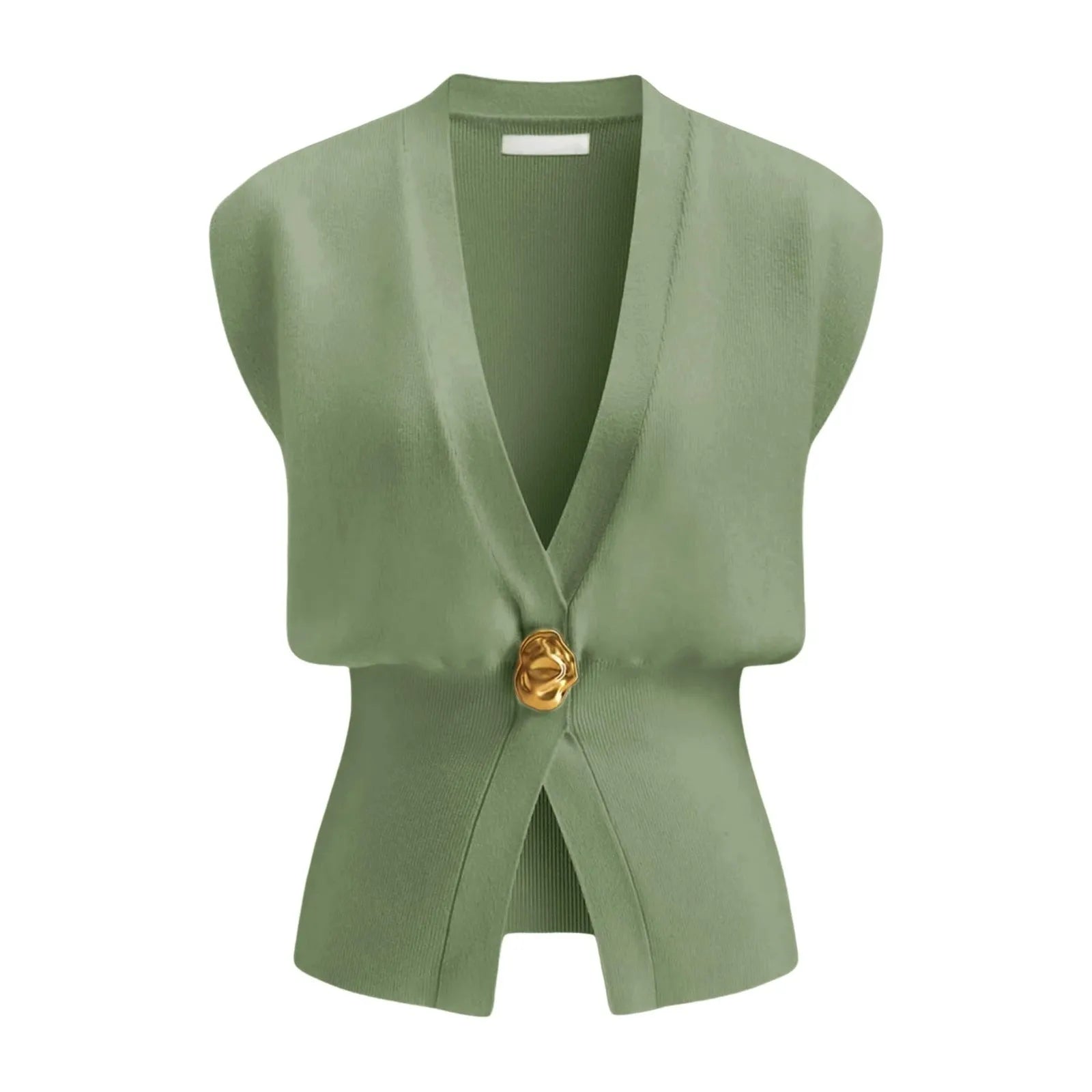Women's loose-fit V-neck button cardigan in knitted polyester fabric, shown in multiple colours.