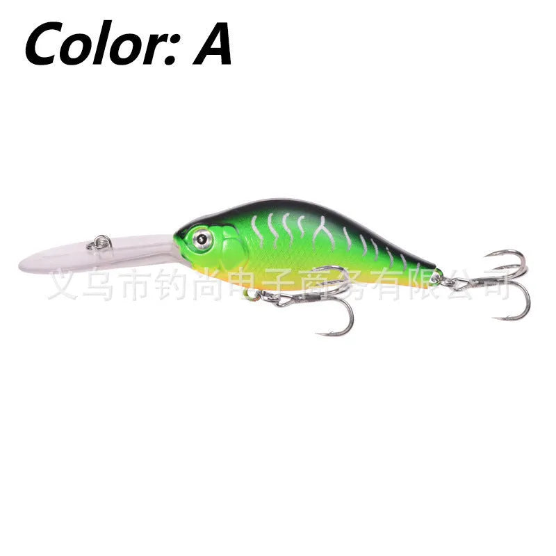 10.5cm Little Fat Man fishing lure with floating rock and long tongue board design in multiple colours