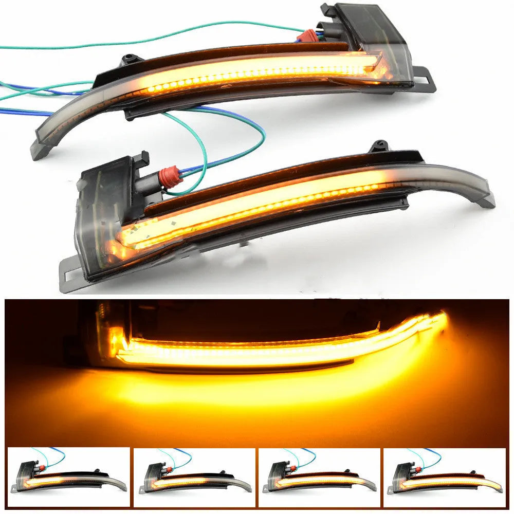 Dynamic LED mirror turn signal light for Audi B8 and B8.5 models in black or white finish.