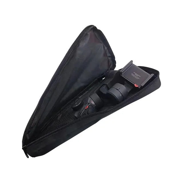 Black cloth storage bag for mobile phone stabilizer accessories organisation