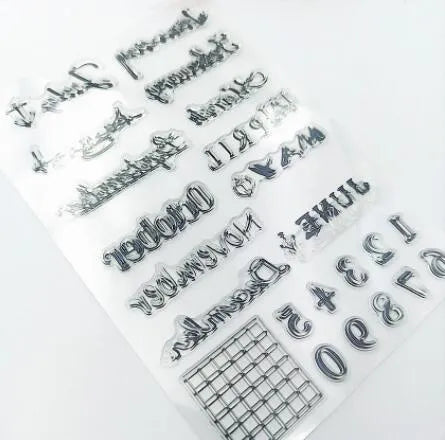 Transparent silicone calendar seal with digital table design for date stamping