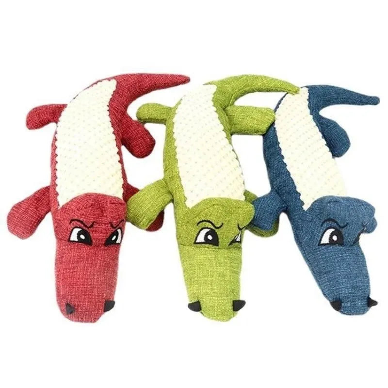 Blue, green, and red corn grid texture pet plush toy for cats and dogs with biting sound.