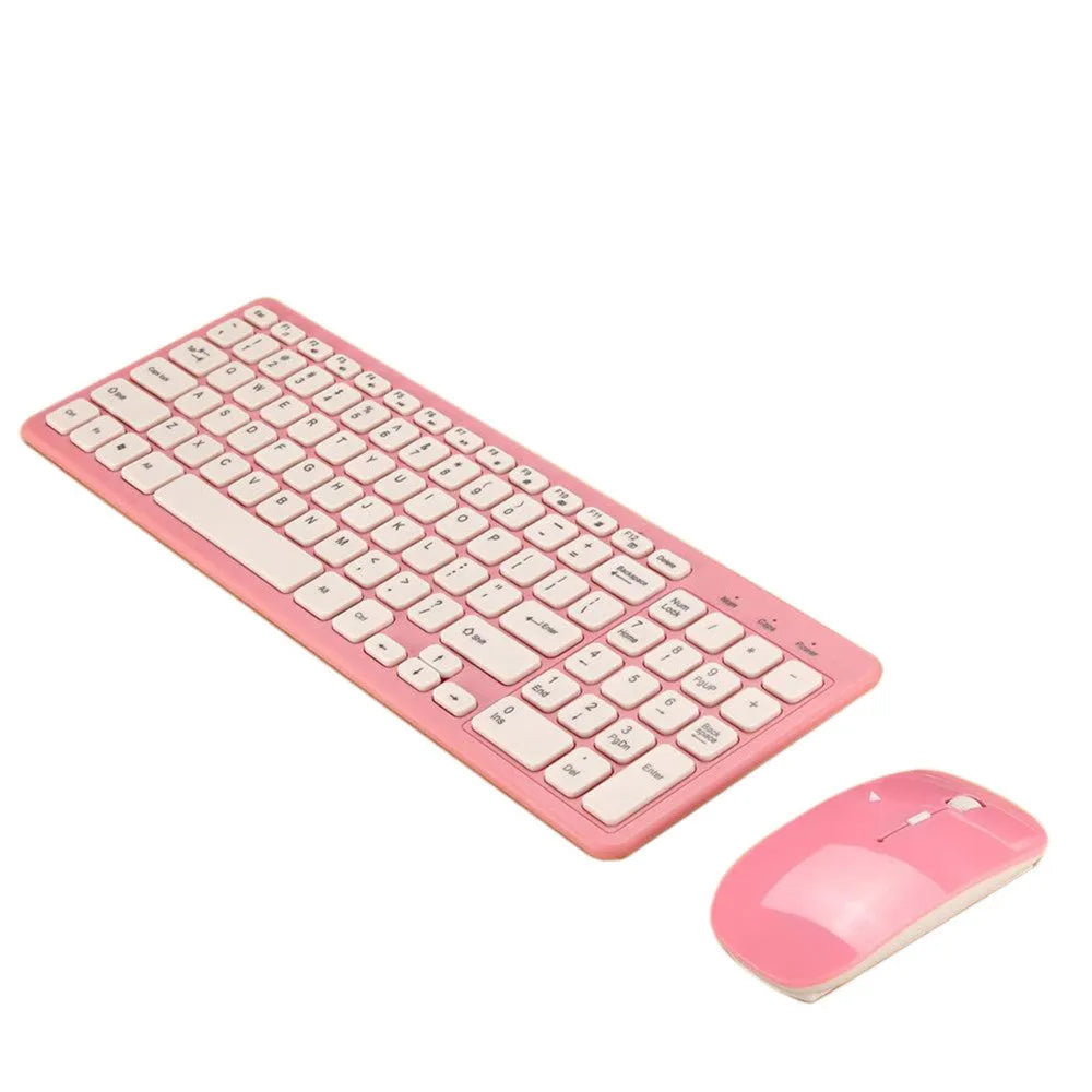 Wireless keyboard and mouse set in black with micro USB receiver and cable
