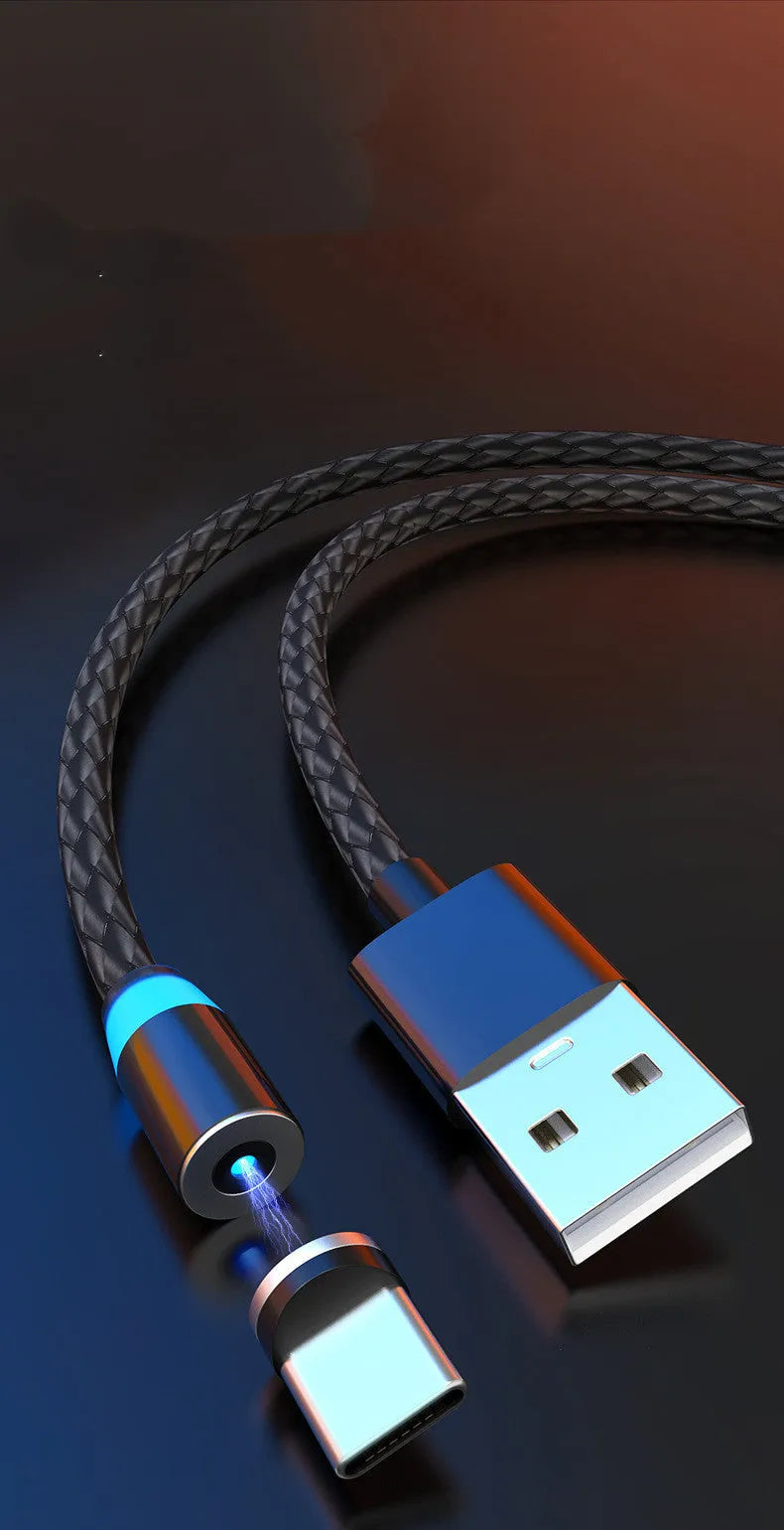 Magnetic charging cable with breathing light for Apple and Android phones in multiple colours