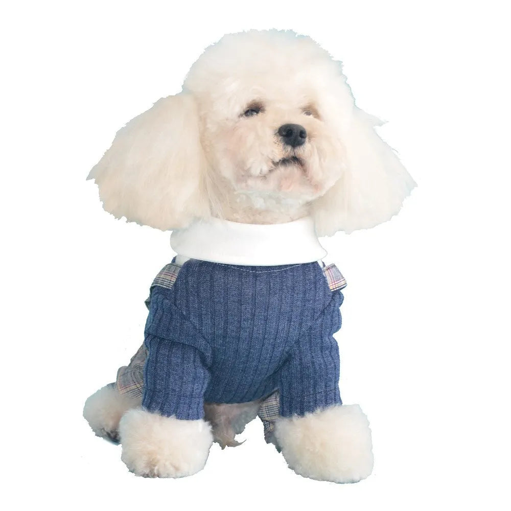 Cotton dog suit shirt in dark blue or orange colour options