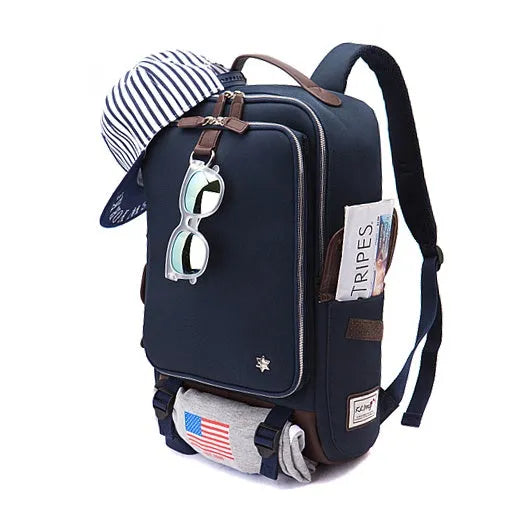 Large capacity men's Oxford cloth backpack in Army Green colour with Korean-inspired design