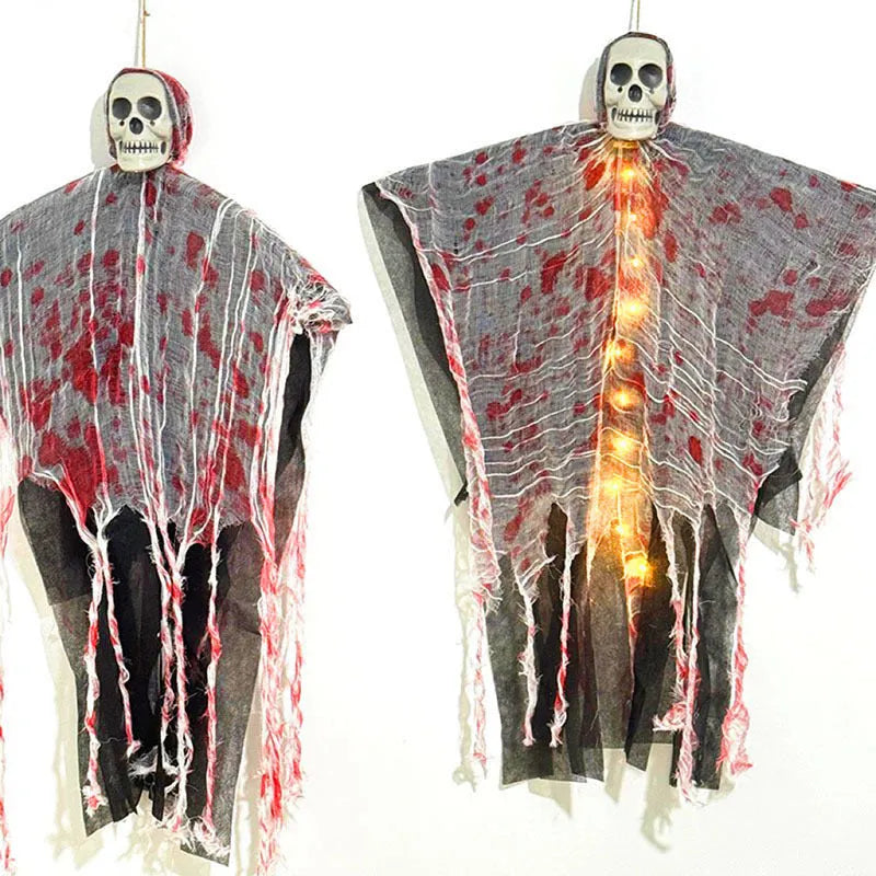 Plastic blood-dyed luminous skull hanging ghost Halloween decoration ornament
