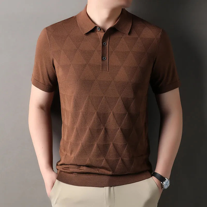 Men's thin ice silk short sleeve t-shirt in regular fit with quick-drying lyocell fabric