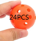 Multi-colour golf practice balls on 26-hole putting mat with net pocket packaging