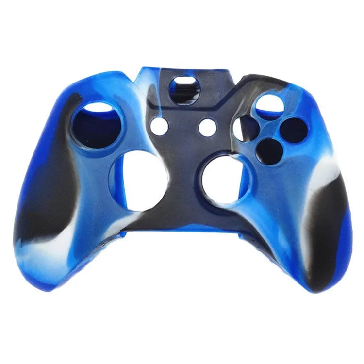 Xbox One gamepad with soft transparent silicone protective case showing colour options