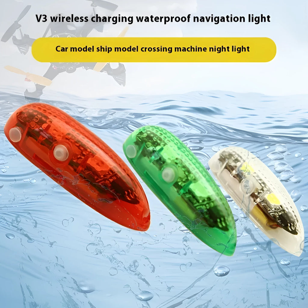 V3 wireless charging waterproof navigation lights for RC models with colour options
